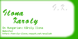 ilona karoly business card